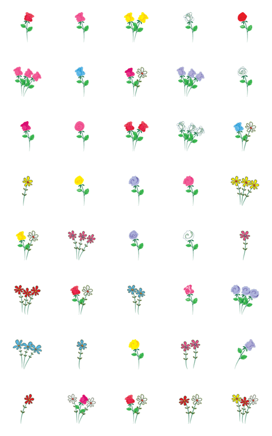 [LINE絵文字]Send you flowers every dayの画像一覧
