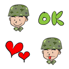 [LINE絵文字] happy soldier talkの画像