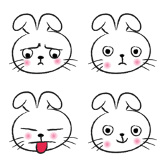[LINE絵文字] round face cute rabbitの画像