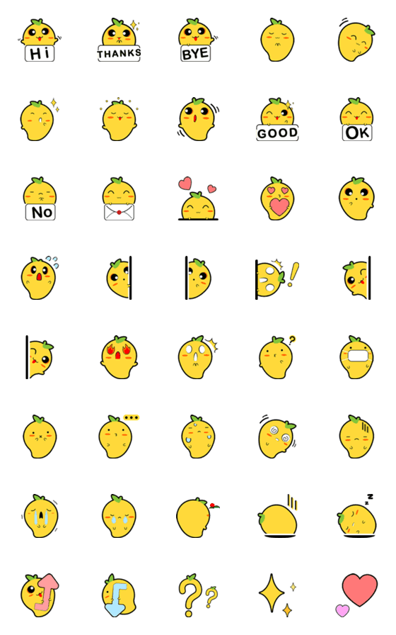 [LINE絵文字]Mango G emoji 1 (マンゴーギャング)の画像一覧