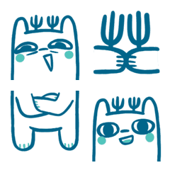 [LINE絵文字] Miao-Grass' Big head Emojiの画像
