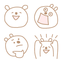 [LINE絵文字] シンプル ゆるしろくま3の画像