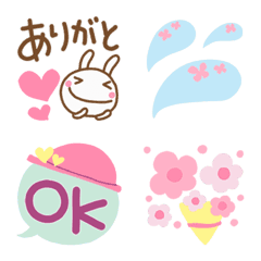 [LINE絵文字] おしゃかわ♡ほぼ白うさぎ絵文字の画像