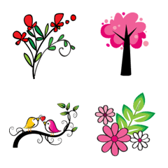 [LINE絵文字] flower and butterfly pictureの画像