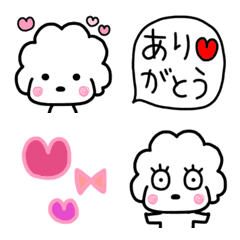 [LINE絵文字] 白プー♡絵文字の画像