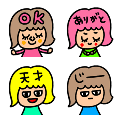 [LINE絵文字] riekimのかわいい女の子の絵文字の画像