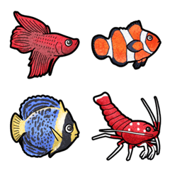 [LINE絵文字] [ 熱帯魚1 ] みんなの絵文字 基本セットの画像