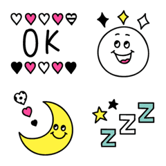 モノクロ×カラフル♡絵文字の絵文字メイン画像