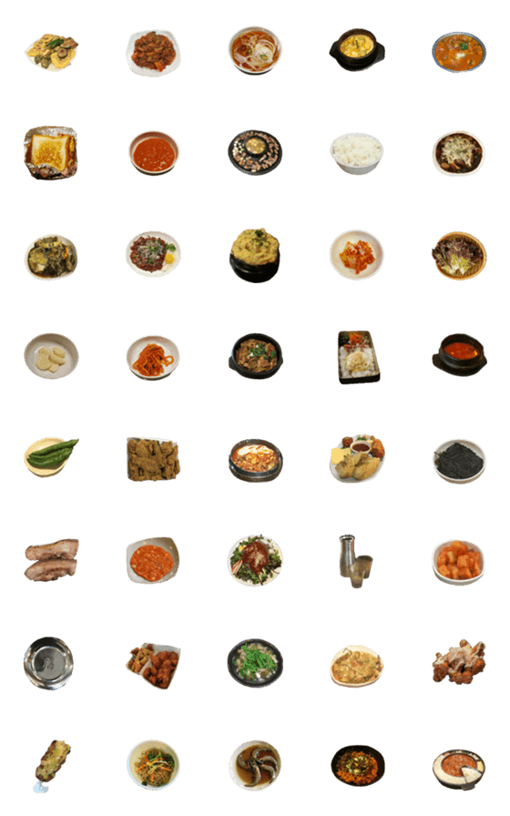 [LINE絵文字]韓国料理絵文字 実写版の画像一覧