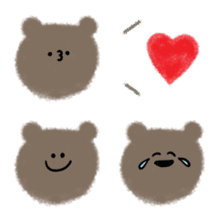 [LINE絵文字] 優しいタッチのクレヨン＋ゆるいクマの画像