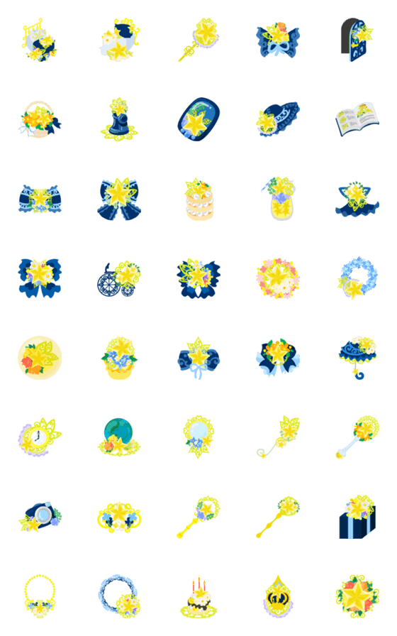 [LINE絵文字]Cute Star Crystal Emojiの画像一覧