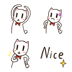 [LINE絵文字] リボンネコ.シンプル日常英語の画像