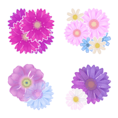 [LINE絵文字] カラフルな お花の画像