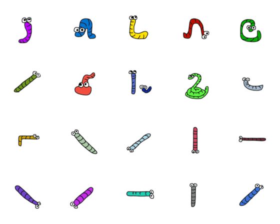 [LINE絵文字]いもむし絵文字の画像一覧