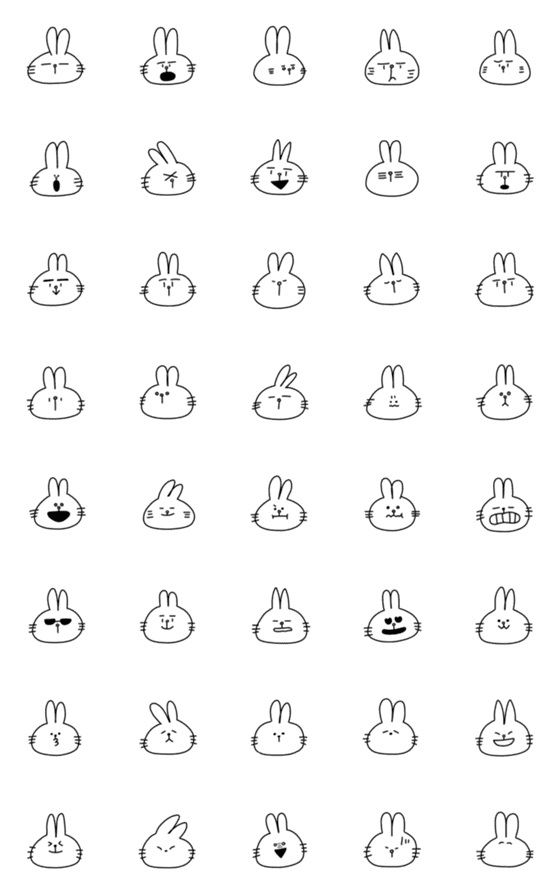 [LINE絵文字]しんぷるえもじうさぎの画像一覧