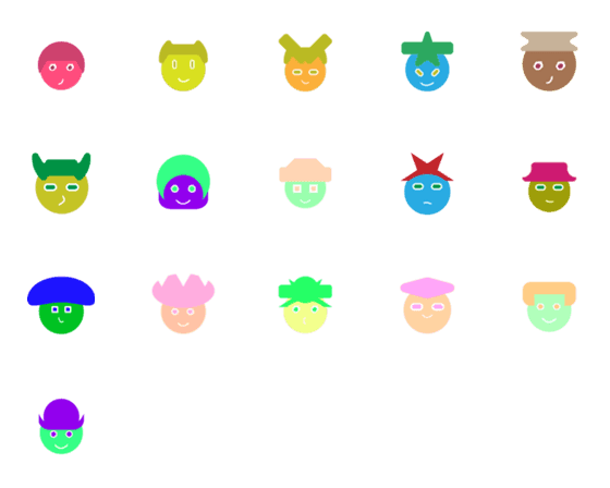 [LINE絵文字]several color emoticonの画像一覧