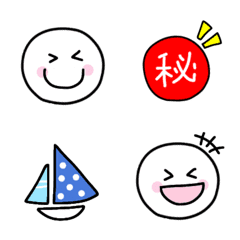 [LINE絵文字] シンプルで使いやすいにこちゃん絵文字☆の画像