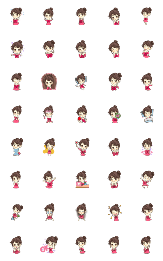 [LINE絵文字]Korya Hanami Emojiの画像一覧