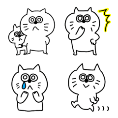 [LINE絵文字] 白ねこさんの日常絵文字の画像