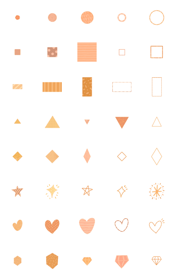 [LINE絵文字]Shapes in Milk Tea Color Paletteの画像一覧