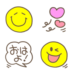 [LINE絵文字] ゆるかわ♥️ニコニコ顔とフレームの画像