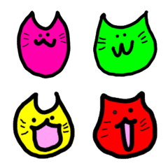 [LINE絵文字] 猫に憧れるカラフルにゃるずの絵文字の画像