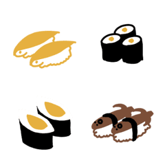 [LINE絵文字] 茶色いお寿司の絵文字の画像