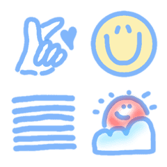 [LINE絵文字] デニムブルー♥シンプルの画像