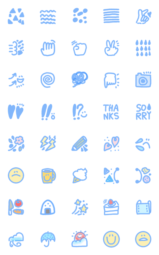 [LINE絵文字]デニムブルー♥シンプルの画像一覧