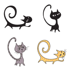 [LINE絵文字] black black catの画像