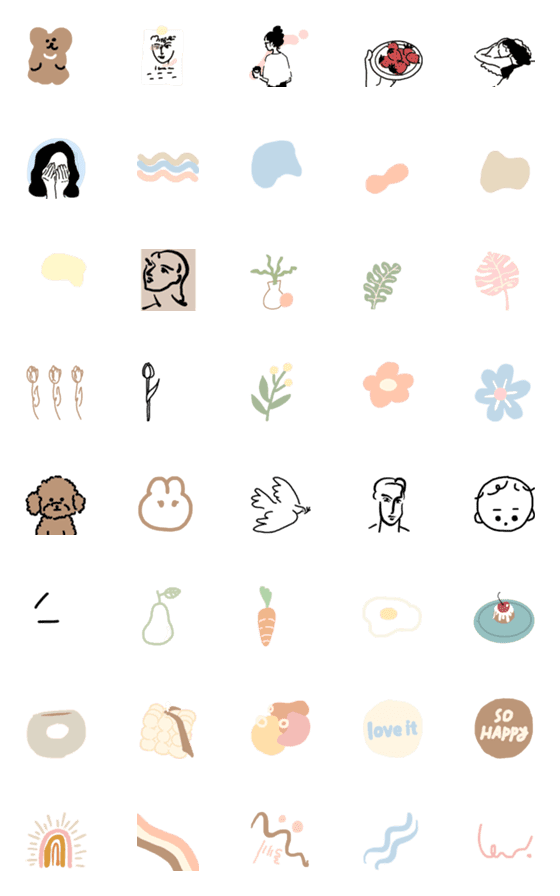 [LINE絵文字]simple tone emoji.の画像一覧