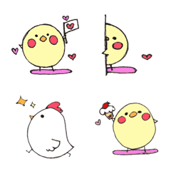 きいいろいとり の まんまる 絵文字の絵文字メイン画像