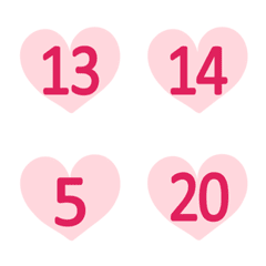 [LINE絵文字] ピンクの暖かい愛の数（1-40）の画像