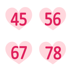 [LINE絵文字] ピンクの暖かい愛の数(41-80)の画像