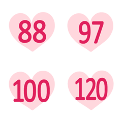 [LINE絵文字] ピンクの暖かい愛の数(81-120)の画像