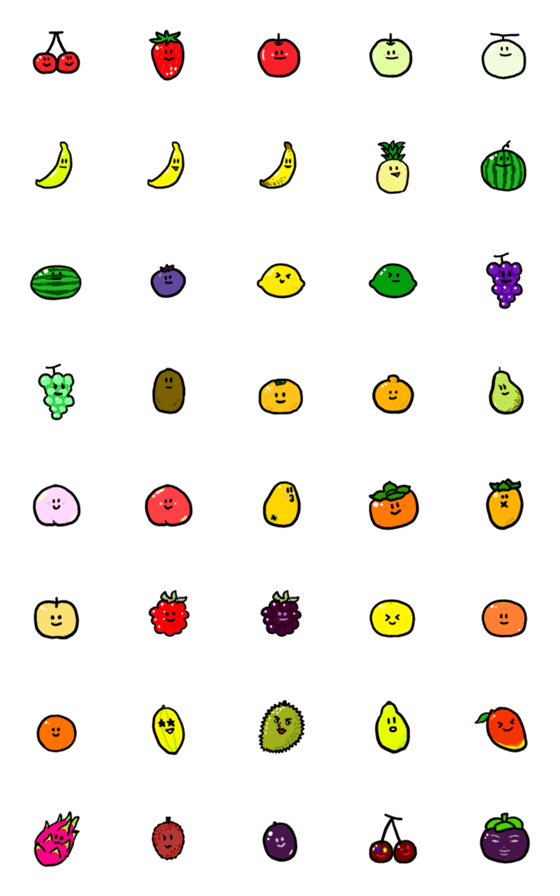 [LINE絵文字]らっしーのまるごとフルーツえもじの画像一覧