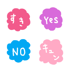 [LINE絵文字] 【定番】もこもこ枠のシンプル絵文字の画像