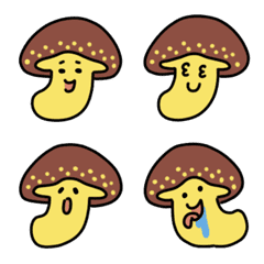 ぷりぷりシイタケの絵文字の絵文字メイン画像