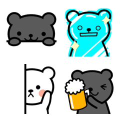 [LINE絵文字] 使いやすいシロクマとクロクマの日常絵文字の画像