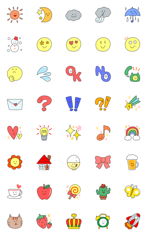 [LINE絵文字]絵文字の詰め合わせ1の画像一覧