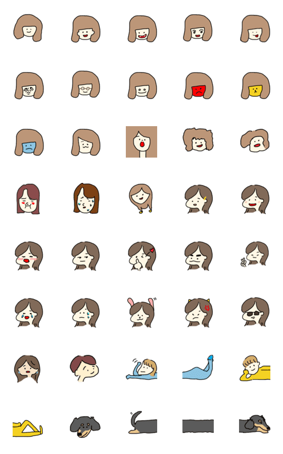 [LINE絵文字]ほぼ女の子の画像一覧