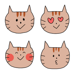 [LINE絵文字] かわいい猫の顔の絵文字の画像