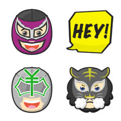 [LINE絵文字] プロレス ヒール マスクマン 絵文字の画像