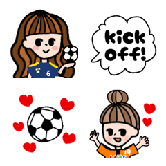 [LINE絵文字] サッカーだいすきサキちゃんの画像