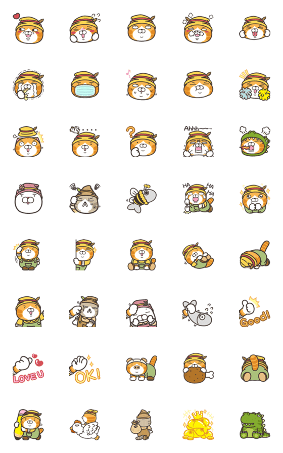 [LINE絵文字]Lan Lan Cat Emoji 3 - Forest Storyの画像一覧