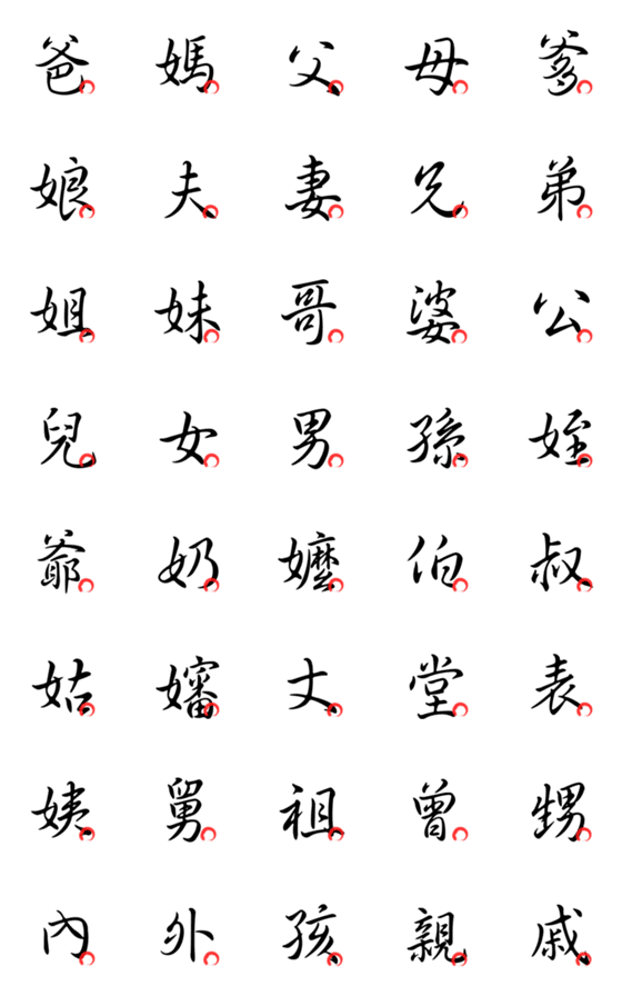 [LINE絵文字]Basic Chinese Words - Part7の画像一覧