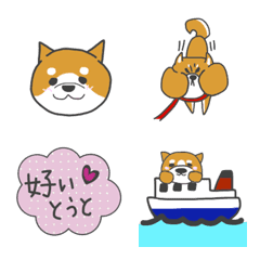 [LINE絵文字] 柴犬はちべえの島生活1の画像