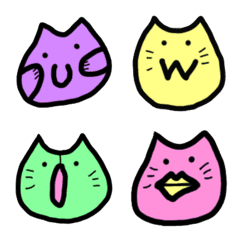 [LINE絵文字] 猫に憧れるカラフルゆるにゃるずの絵文字の画像