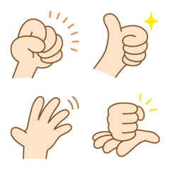 [LINE絵文字] シンプルハンドサイン絵文字の画像