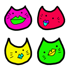 [LINE絵文字] 猫に憧れるカラフルリップにゃるずの絵文字の画像